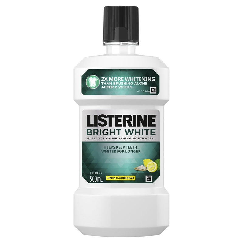 Listerine Bright White Multi-Action Whitening Mouthwash 500mL - Clearance - Vital Pharmacy Supplies