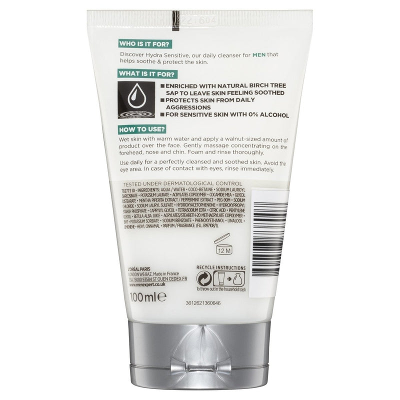 L'Oréal Paris Men Expert Hydra Sensitive Soothing Daily Face Wash 100mL - Vital Pharmacy Supplies