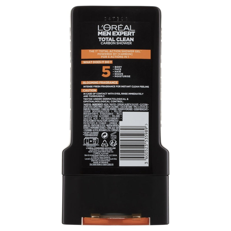 L'Oréal Paris Men Expert Total Clean Carbon Shower Gel 300mL - Vital Pharmacy Supplies