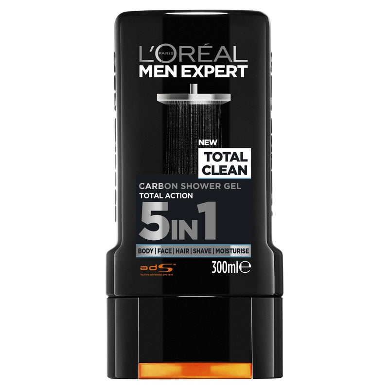 L'Oréal Paris Men Expert Total Clean Carbon Shower Gel 300mL - Vital Pharmacy Supplies