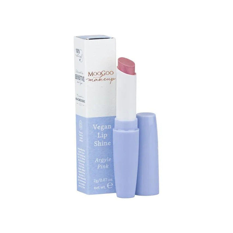 MooGoo Makeup Vegan Lip Shine 2g - Argyle Pink - Vital Pharmacy Supplies