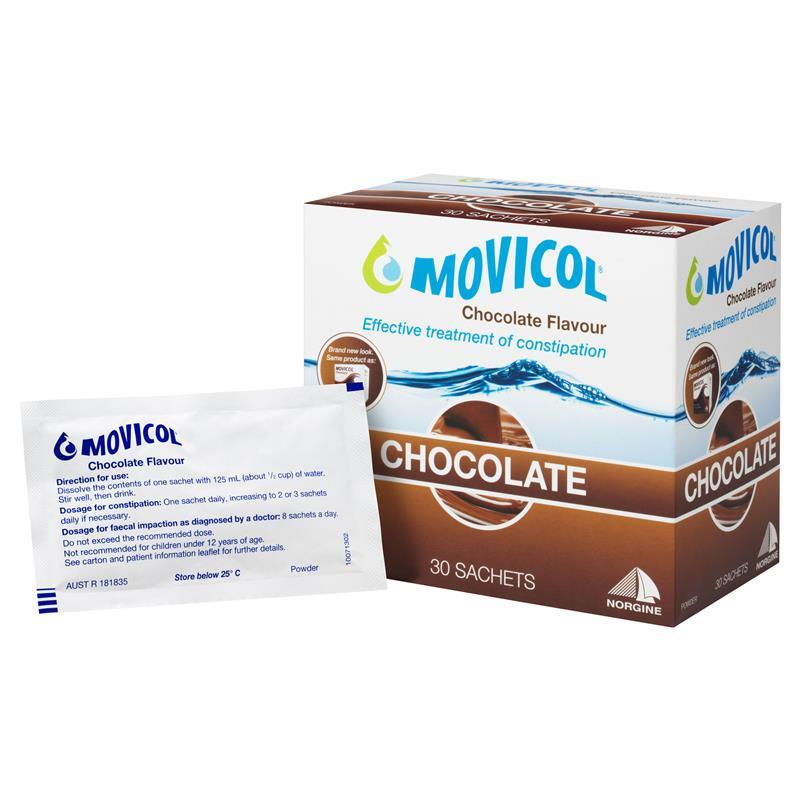 Movicol Chocolate Flavour for Adults 30 Sachets - Vital Pharmacy Supplies