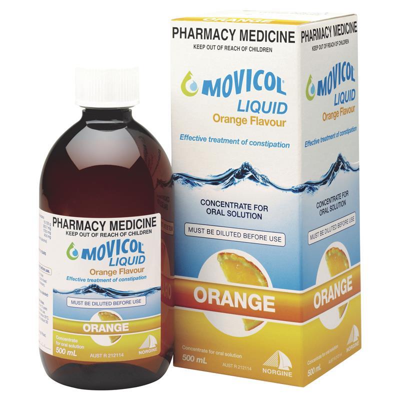 Movicol Liquid Concentrate Orange 500mL - Vital Pharmacy Supplies