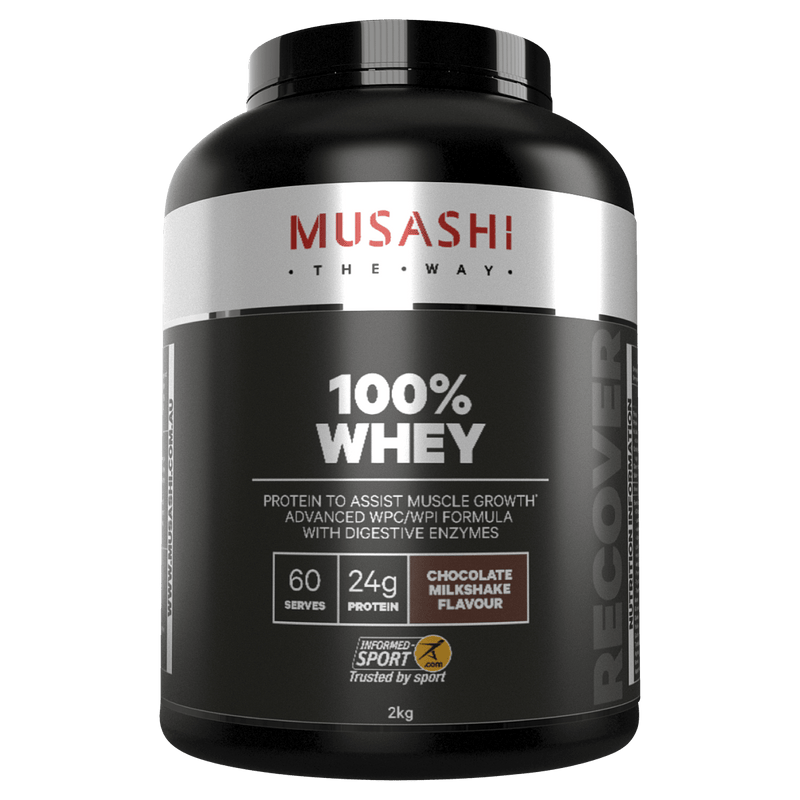 Musashi 100% Whey Chocolate Milkshake 2kg - Vital Pharmacy Supplies