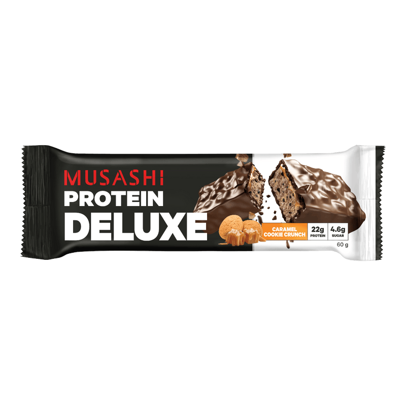 Musashi Deluxe Protein Bar Caramel Cookie Crunch 60g - Vital Pharmacy Supplies