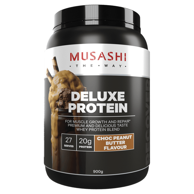 Musashi Deluxe Protein Powder Choc Peanut Butter 900g - Vital Pharmacy Supplies