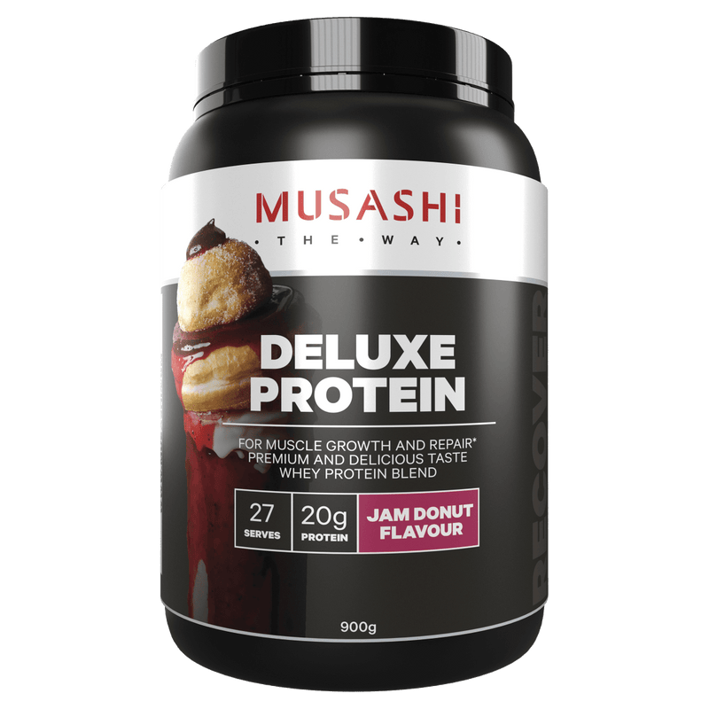 Musashi Deluxe Protein Powder Jam Donut 900g - Vital Pharmacy Supplies
