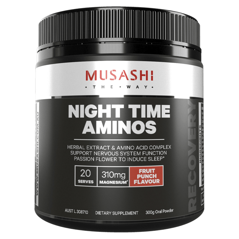 Musashi Night Time Aminos Fruit Punch 300g - Vital Pharmacy Supplies