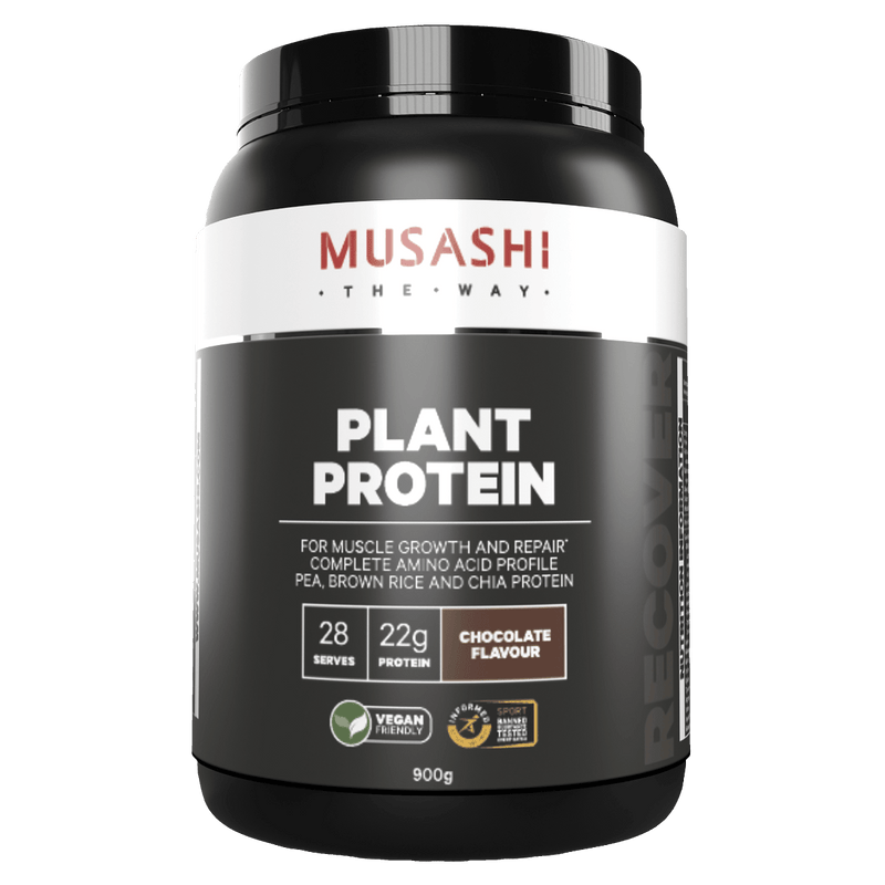 Musashi Plant Protein Chocolate 900g - Vital Pharmacy Supplies