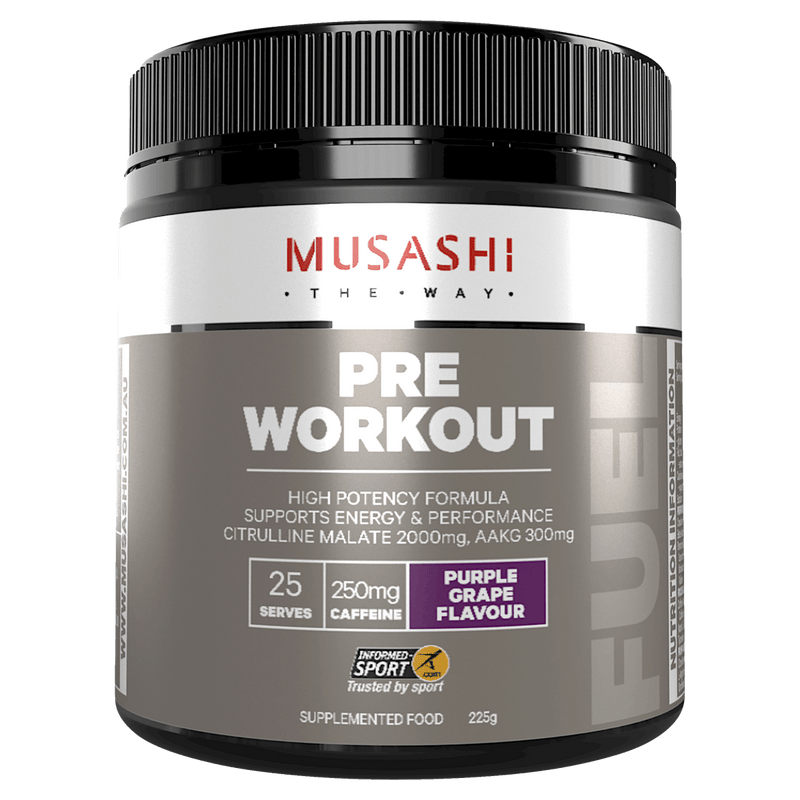 Musashi Pre Workout Purple Grape 225g - Vital Pharmacy Supplies