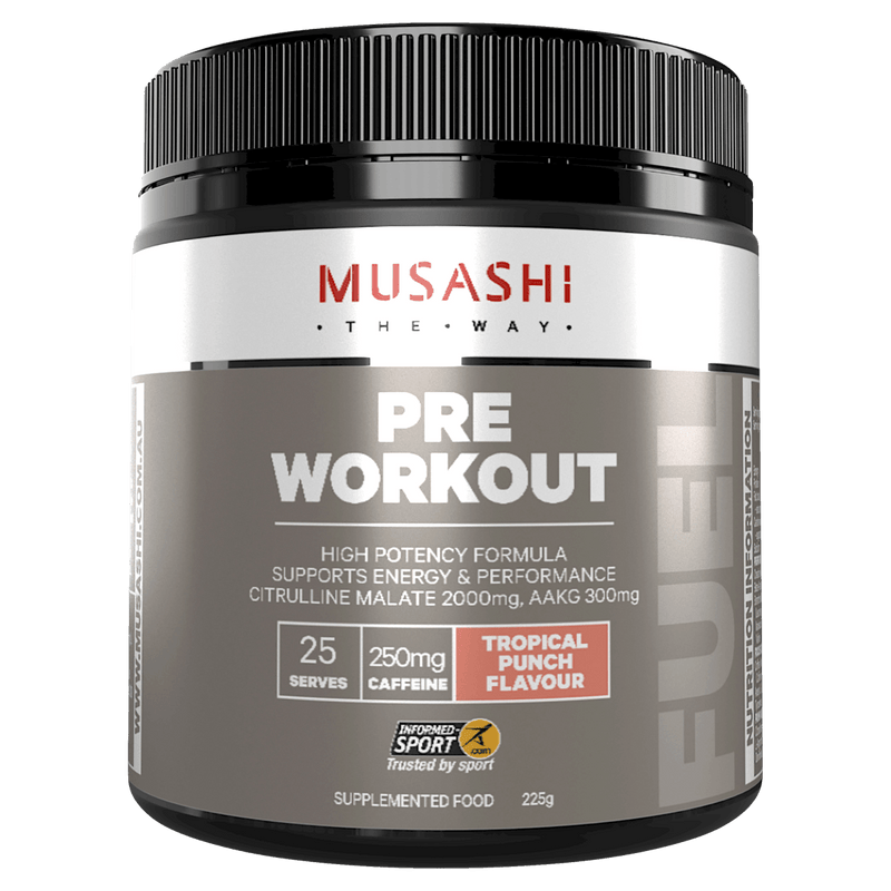 Musashi Pre Workout Tropical Punch 225g - Vital Pharmacy Supplies