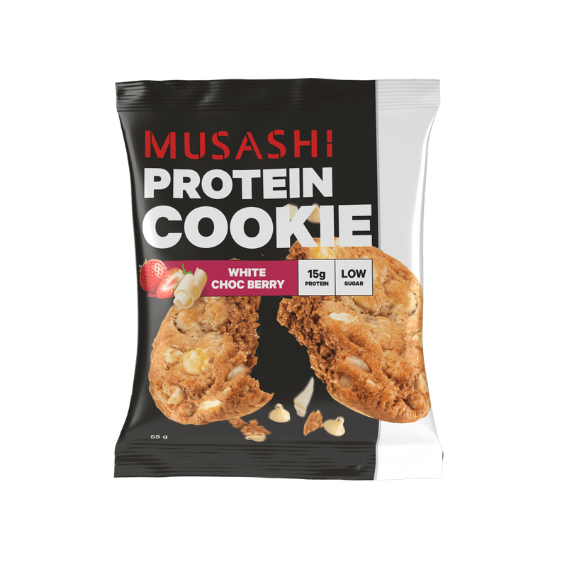Musashi Protein Cookie White Choc Berry 58g - Vital Pharmacy Supplies