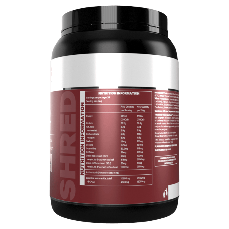 Musashi Shred & Burn Protein Powder Vanilla Milkshake 900g - Vital Pharmacy Supplies