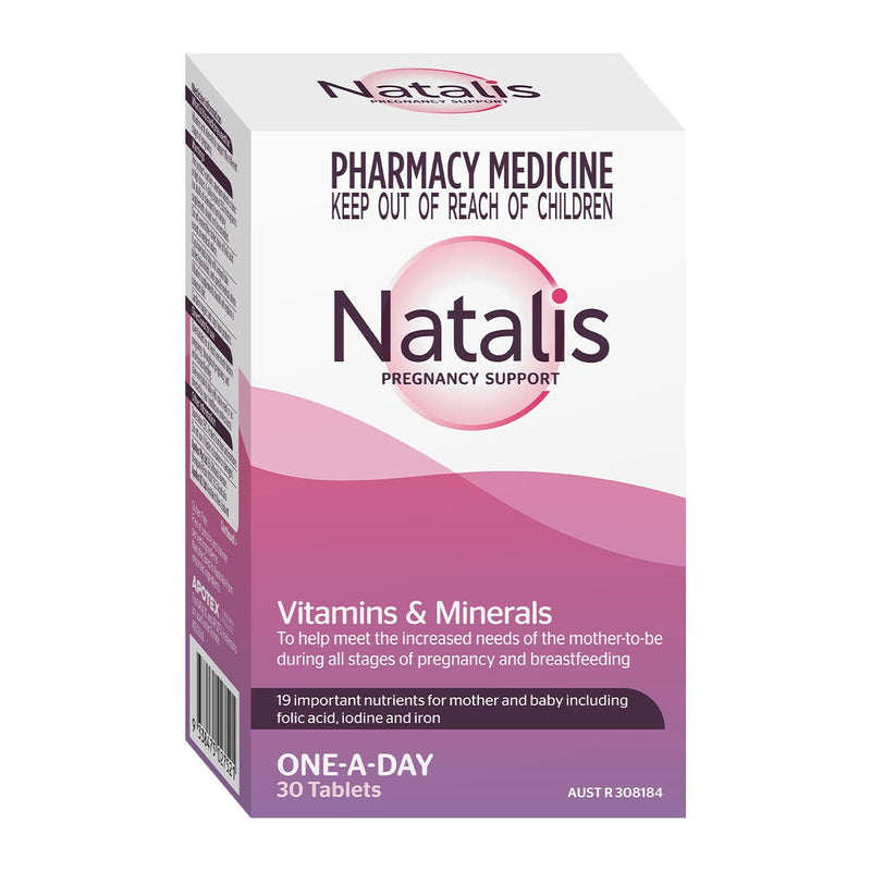 Natalis Pregnancy Support One-A-Day Vitamins & Minerals 30 Tablets - Vital Pharmacy Supplies