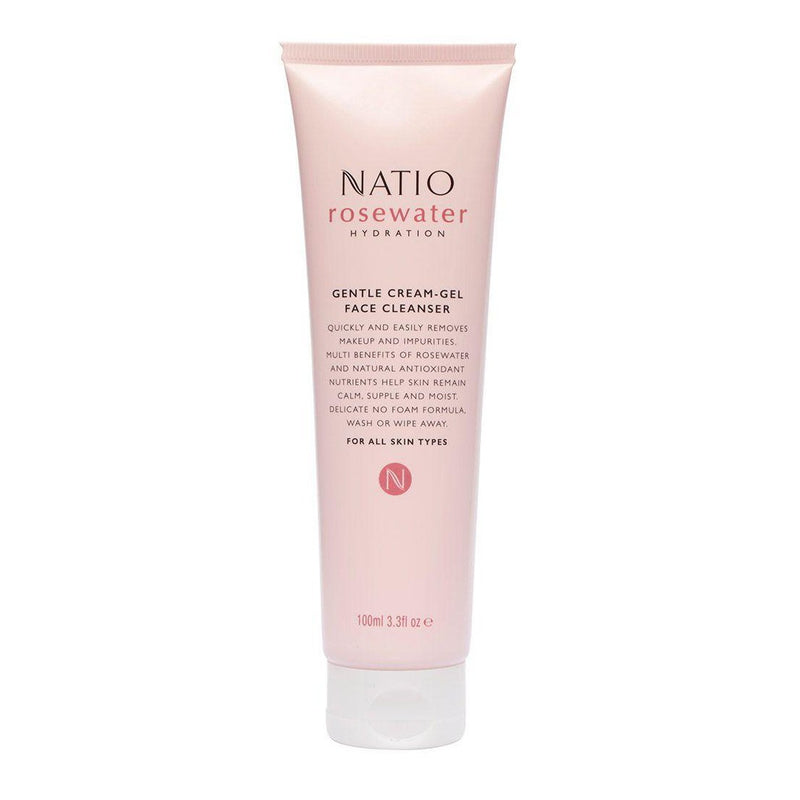 Natio Rosewater Hydration Gentle Face Cleanser 100mL - Vital Pharmacy Supplies