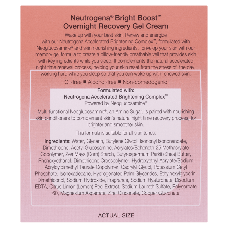 Neutrogena Bright Boost Overnight Recovery Gel Cream 50mL - Vital Pharmacy Supplies
