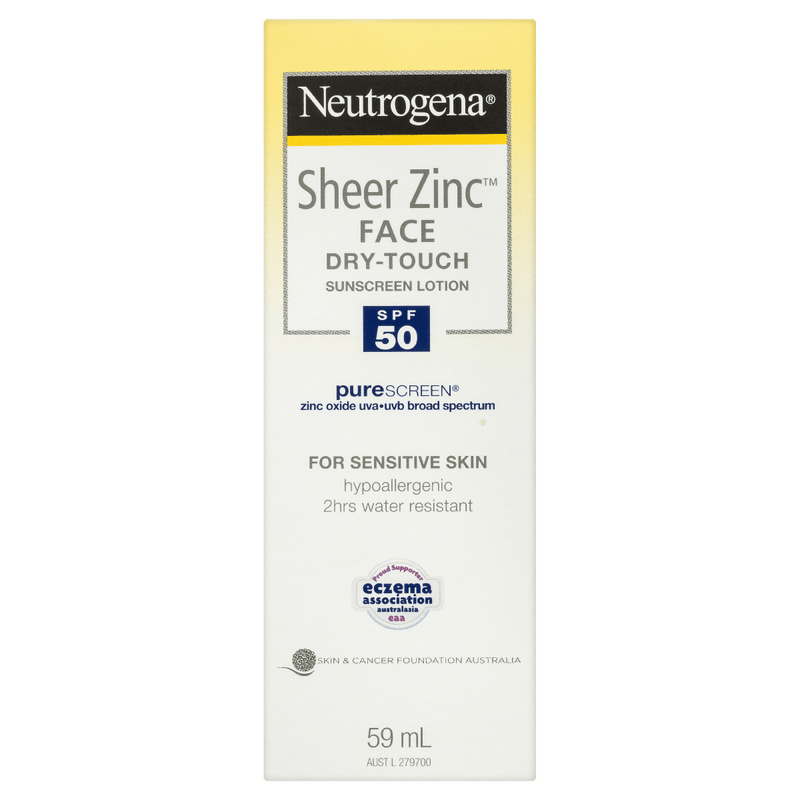 Neutrogena Sheer Zinc Dry-Touch Sunscreen Lotion SPF50 59mL - Vital Pharmacy Supplies