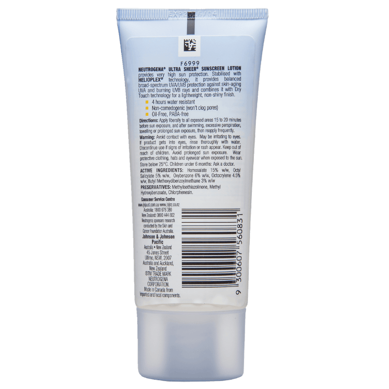 Neutrogena Ultra Sheer Dry-Touch Sunscreen Lotion SPF50+ 85mL - Vital Pharmacy Supplies