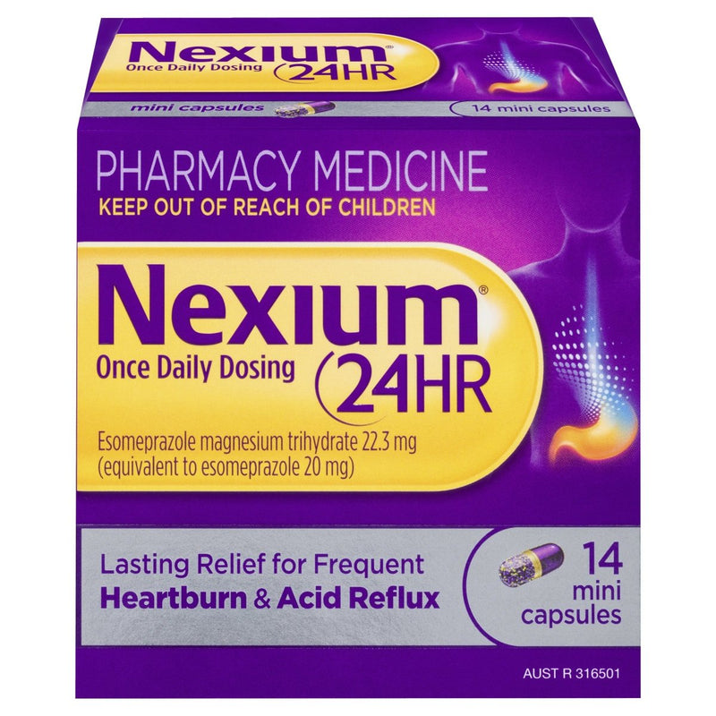 Nexium 24HR 20mg 14 Mini Capsules - Vital Pharmacy Supplies
