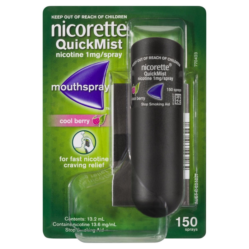Nicorette Quit Smoking Mouth Spray Cool Berry 150 Pack - Vital Pharmacy Supplies
