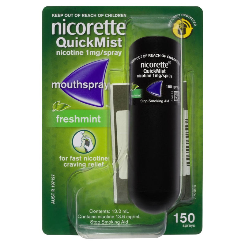 Nicorette Quit Smoking Mouth Spray Freshmint 150 Pack - Vital Pharmacy Supplies