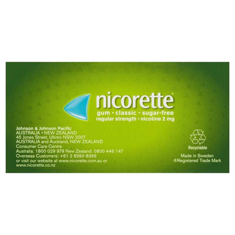 Nicorette Quit Smoking Nicotine Gum Classic 2mg 105 Pack - Vital Pharmacy Supplies