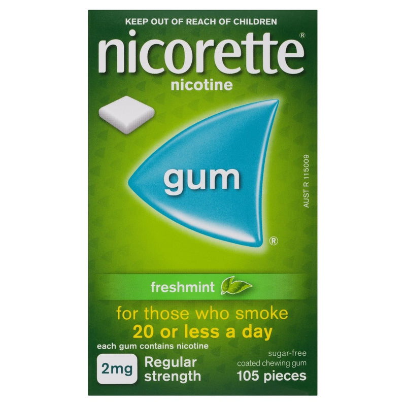 Nicorette Quit Smoking Nicotine Gum Freshmint 2mg 105 Pack - Vital Pharmacy Supplies