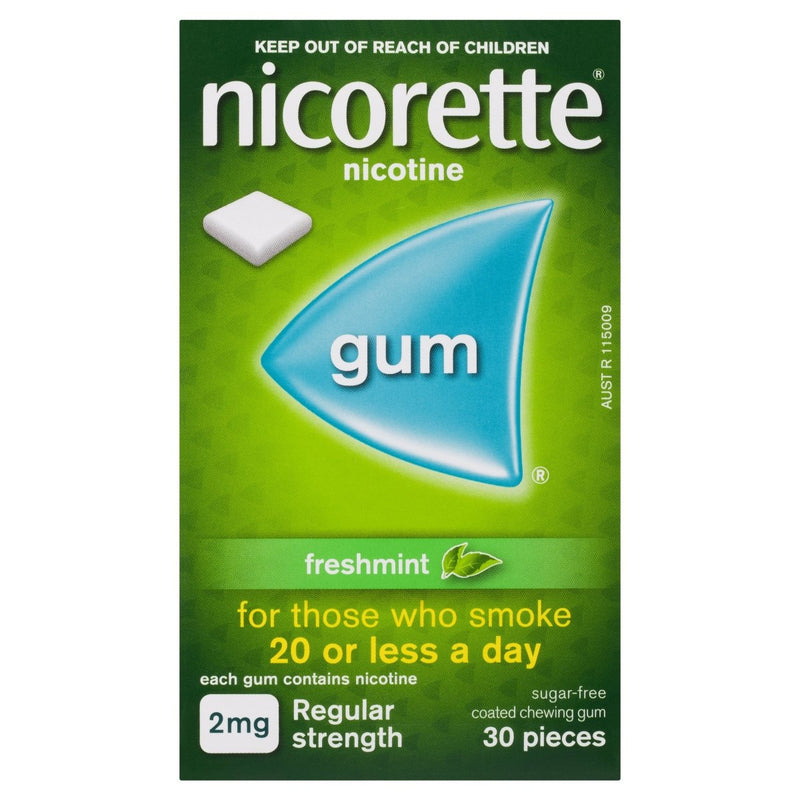Nicorette Quit Smoking Nicotine Gum Freshmint 2mg 30 Pack - Vital Pharmacy Supplies