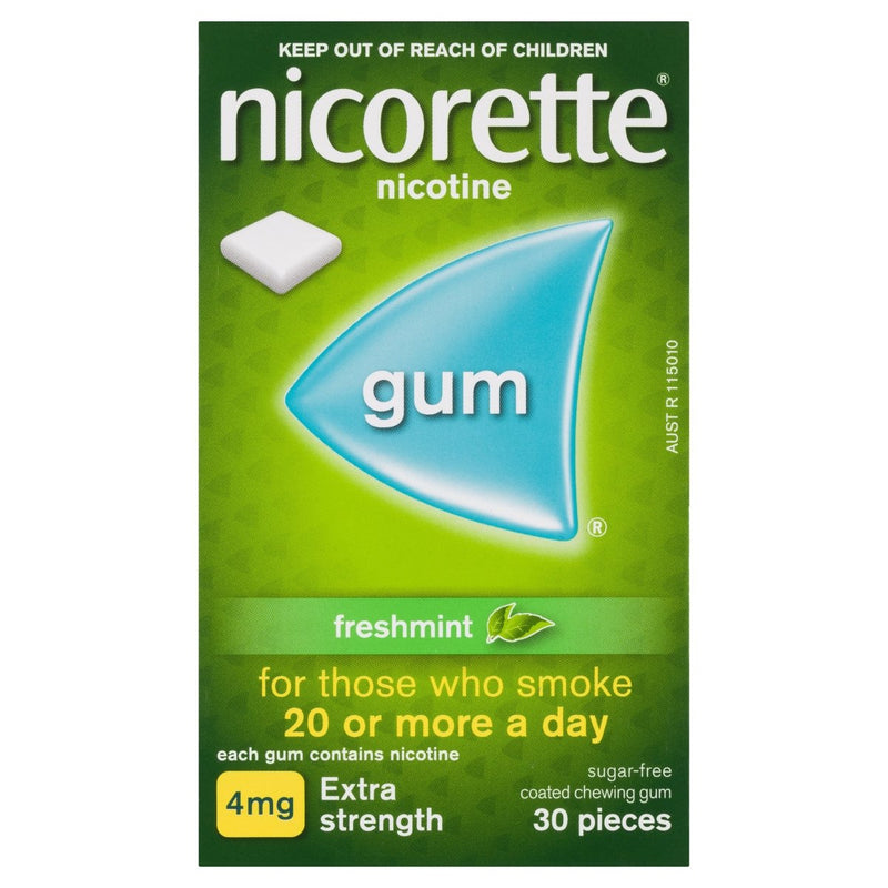 Nicorette Quit Smoking Nicotine Gum Freshmint 4mg 30 Pack - Vital Pharmacy Supplies