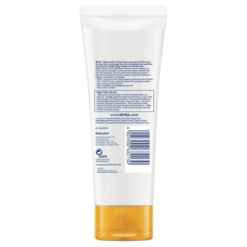 Nivea Sensitive Protect SPF50 Sunscreen Lotion 100mL - Vital Pharmacy Supplies