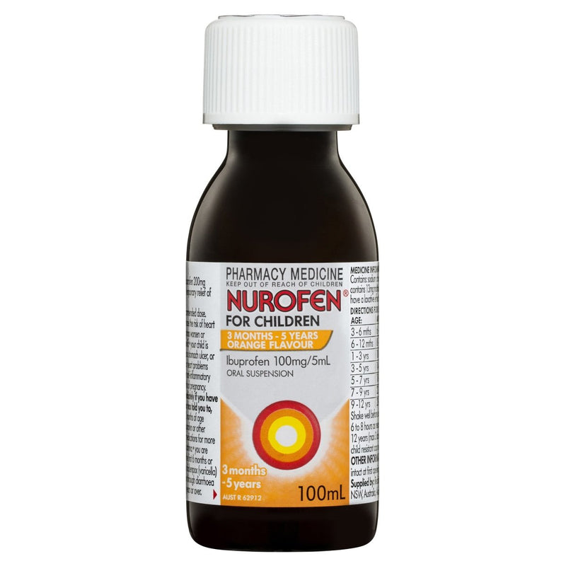 Nurofen for Children 3 Months - 5 Years Orange 100mL - Clearance - Vital Pharmacy Supplies