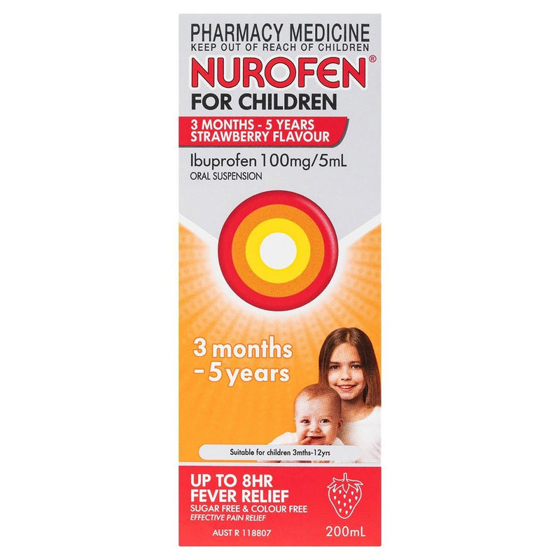 Nurofen for Children 3 Months - 5 Years Strawberry 100mL - Vital Pharmacy Supplies
