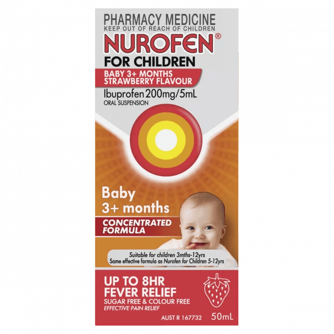 Nurofen for Children 3+ Months Strawberry 50mL - Vital Pharmacy Supplies