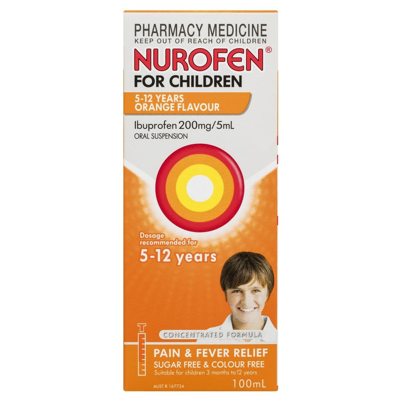 Nurofen for Children 5-12 Years Orange 100mL - Vital Pharmacy Supplies