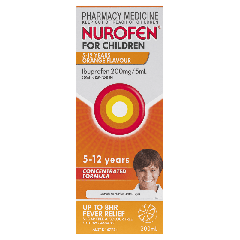 Nurofen for Children 5-12 Years Orange 200mL - Vital Pharmacy Supplies