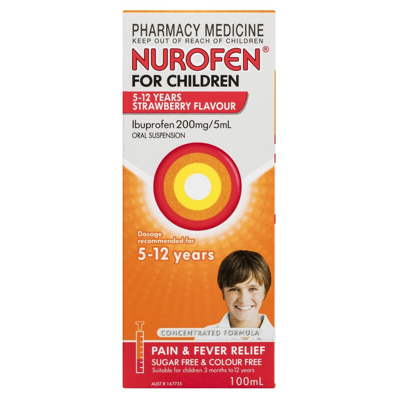 Nurofen for Children 5-12 Years Strawberry 100mL - Vital Pharmacy Supplies