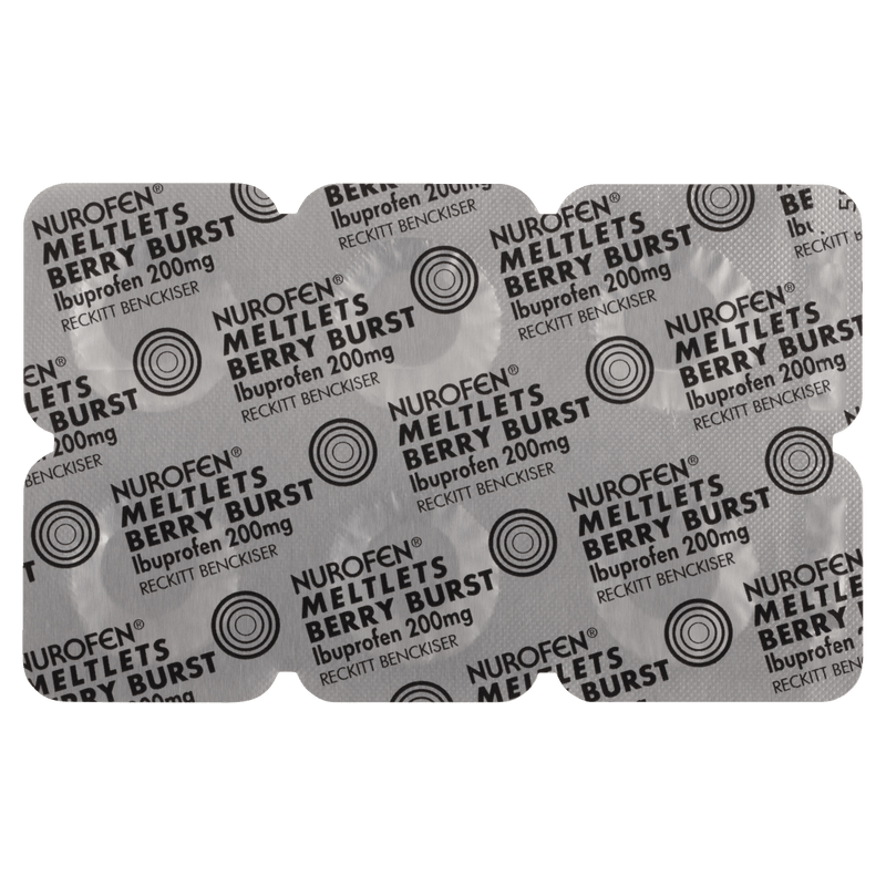 Nurofen Meltlets Berry Burst Pain Relief 200mg 12 Tablets - Vital Pharmacy Supplies