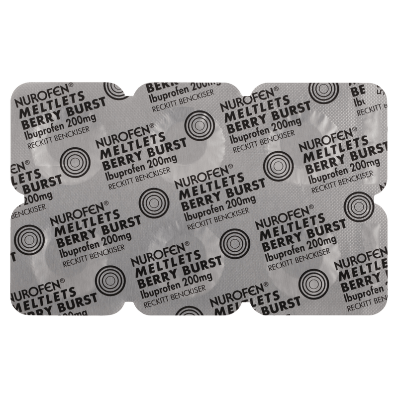 Nurofen Meltlets Berry Burst Pain Relief 200mg 96 Tablets - Vital Pharmacy Supplies