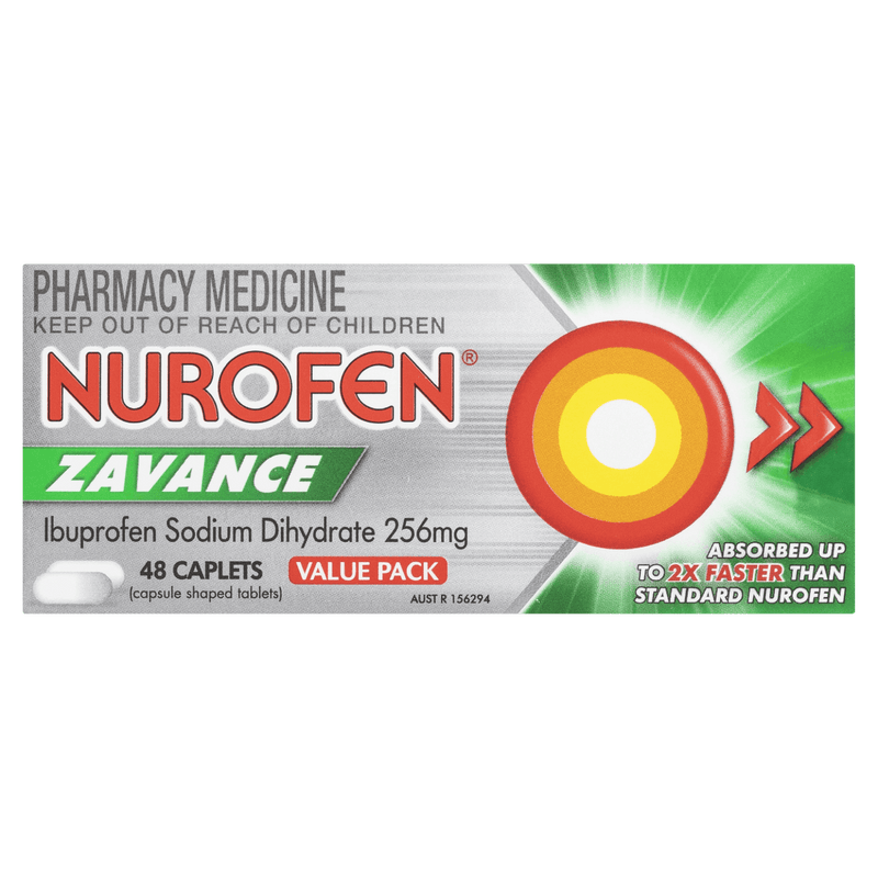 Nurofen Zavance Caplets 48 Pack - Vital Pharmacy Supplies