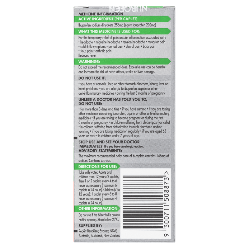 Nurofen Zavance Caplets 48 Pack - Vital Pharmacy Supplies