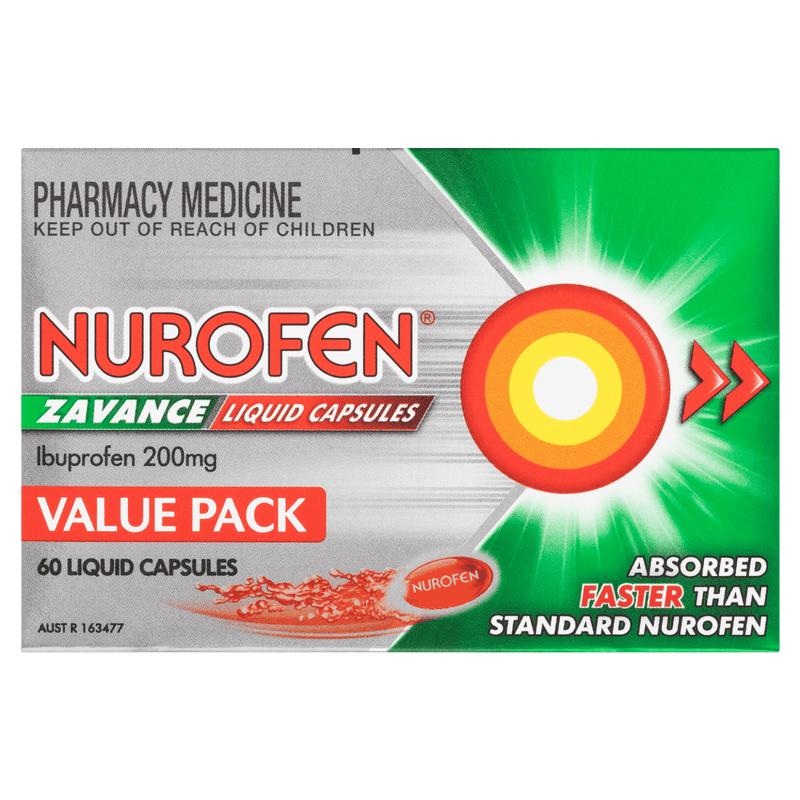 Nurofen Zavance Liquid Capsules 60 Pack - Vital Pharmacy Supplies