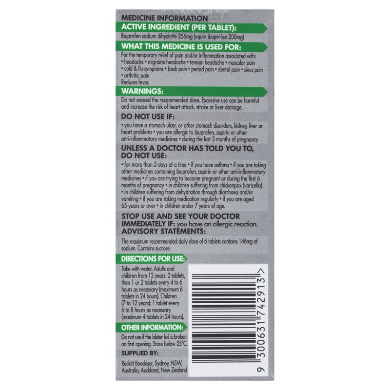 Nurofen Zavance Tablets 12 Pack - Vital Pharmacy Supplies