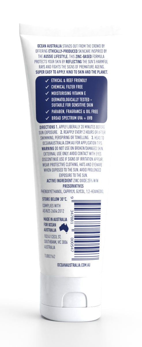 Ocean Australia SPF 50+ Mineral Face Sunscreen 75g - Vital Pharmacy Supplies