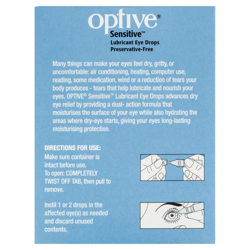 Optive Sensitive Lubricant Eye Drops 30 X 0.4mL - Vital Pharmacy Supplies