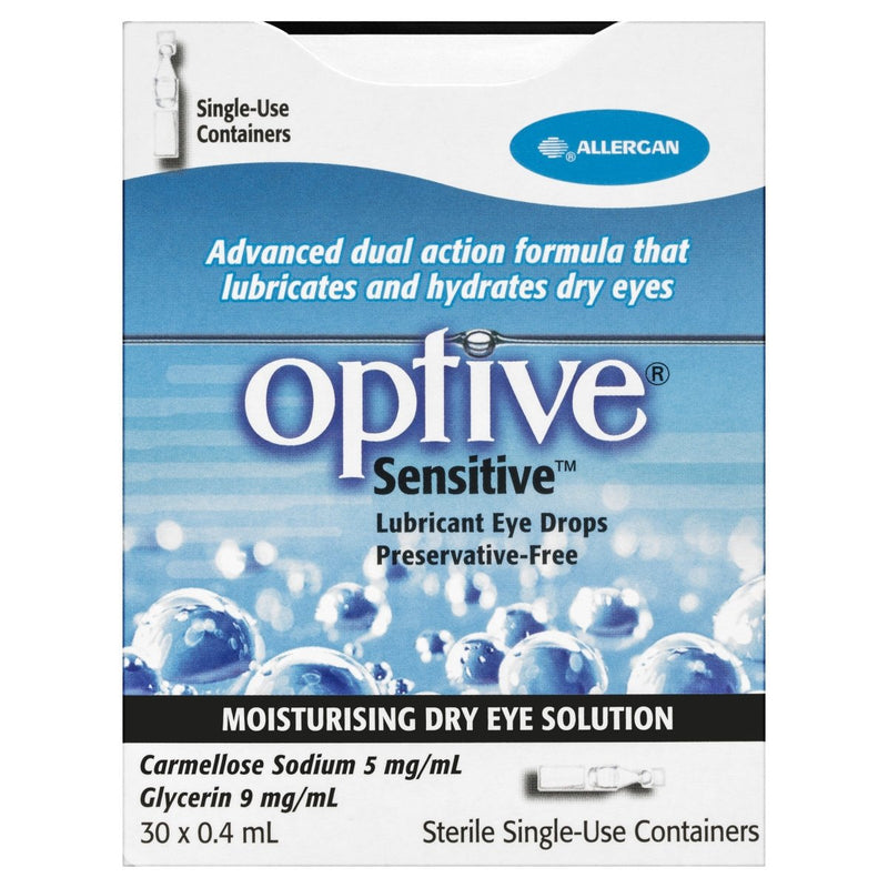 Optive Sensitive Lubricant Eye Drops 30 X 0.4mL - Vital Pharmacy Supplies