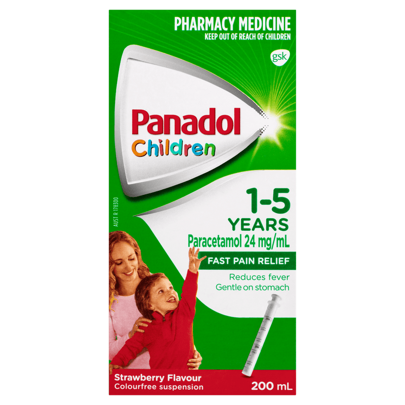 Panadol Children (1-5 years) Strawberry 200mL - Vital Pharmacy Supplies