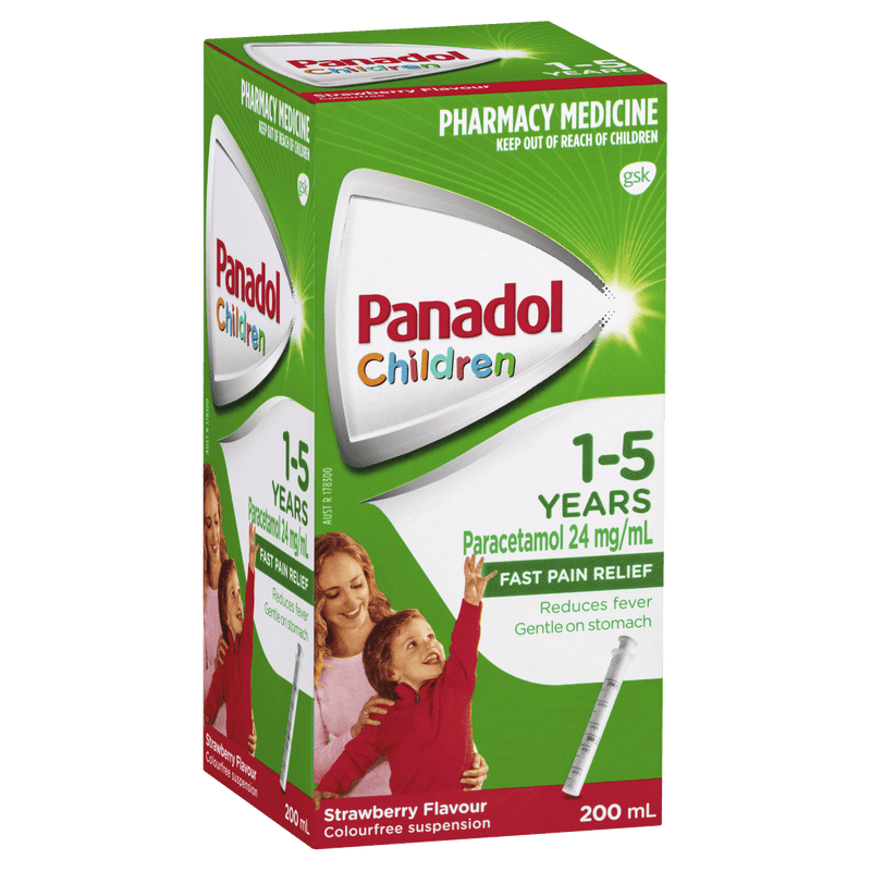 Panadol Children (1-5 years) Strawberry 200mL - Vital Pharmacy Supplies