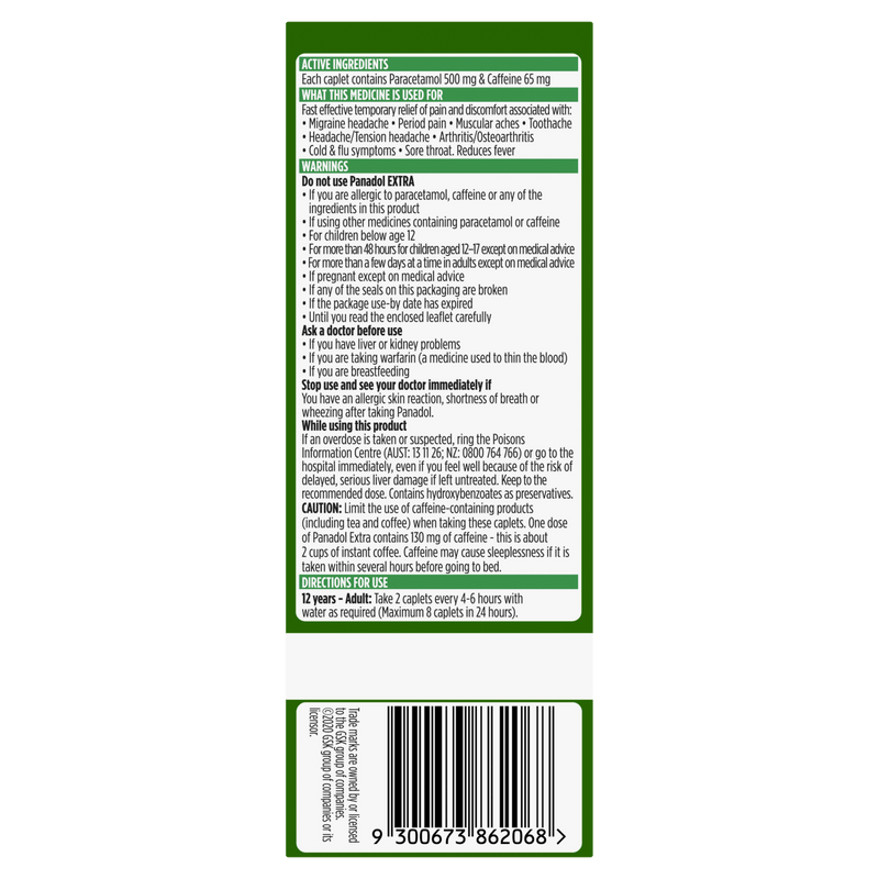 Panadol Extra Optizorb 80 Caplets - Vital Pharmacy Supplies