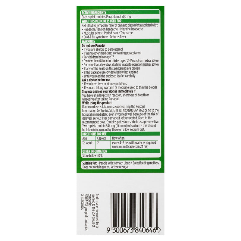 Panadol Rapid Handipak 20 caplets - Vital Pharmacy Supplies