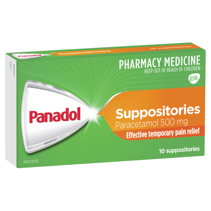 Panadol Suppositories 500mg 10 Pack - Vital Pharmacy Supplies